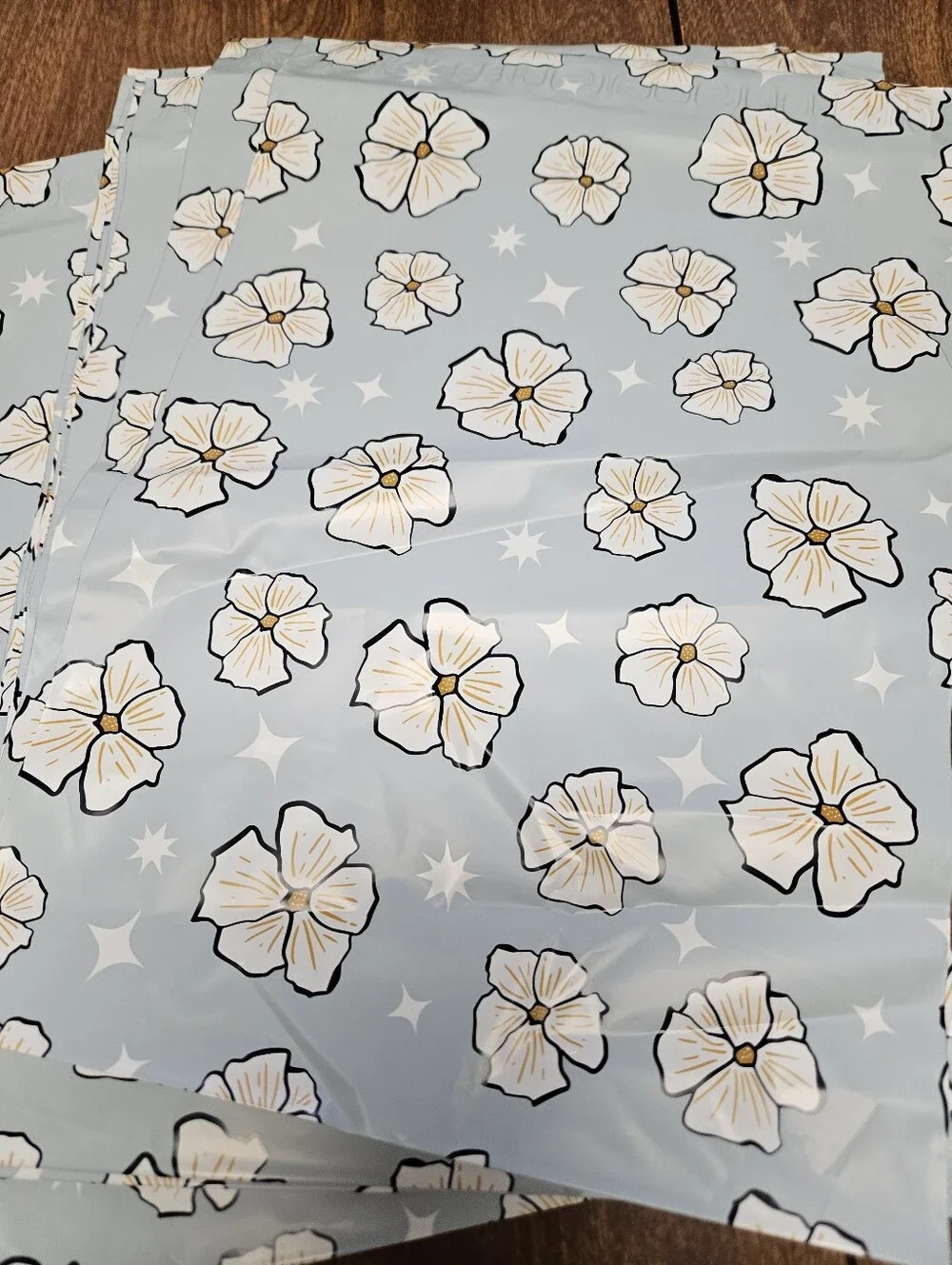 Light Blue Cherry Blossom Polymailer Packages
